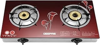 Geepas Gas Hob with 2-Burner and 2 Heating Zones| Model No GK5602 with 2 Years Warranty