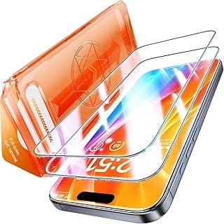 Azonee For iPhone 16 Pro Max Screen Protector 2 Pack | 9H Hardness Tempered Glass, HD Clear & Scratch Resistant | Auto-Alignment & Auto Dust-Elimination, Bubble-Free Easy Install Kit