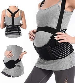 MAKINGTEC Maternity belt, Belly Band Support Maternity Belt Pregnancy Belly Band Waist Abdominal Back Belly Band Support Brace Adjustable Breathable Belly Support Care Pregnancy(L), Black, L