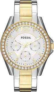 Fossil FOSSIL Womens Watch Riley, 38mm case size, Quartz Multifunction movement, Stainless Steel strap