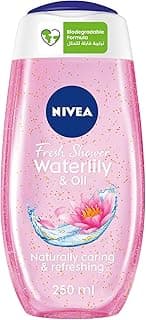 NIVEA Shower Gel Body Wash, Waterlily & Oil with Caring Oil Pearls and Waterlily Scent, 250ml