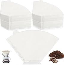 100 Count Fan Shape Disposable Coffee Paper Filters, Unbleached Disposable Coffee Filters, Good for Black Coffee Machine (white, U02)