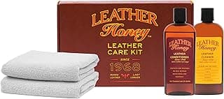 Leather Honey Leather Honey Complete Leather Care Kit Including Leather Conditioner (8 oz), Leather Cleaner (8 oz) and Two Applicator Cloths for use on Leather Apparel, Furniture, Auto Interiors, Shoes, Bags