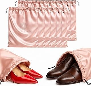 Knots of Love Silk Shoe Bag Cover for Shoe Storage, Pink, Travel Accessories
