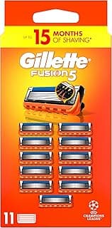 Gillette Fusion5 Razor Blades Men, Pack of 11 Razor Blade Refills with Precision Trimmer, 5 Anti-Friction Razor Blades
