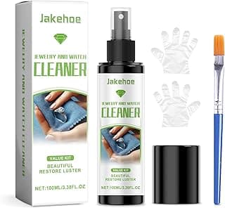 YelaJoy 100ML Jewelry Cleaner Spray with Disposable Gloves & Brushes, Anti Tarnish Quick Cleaning Solution, Silver Tarnish Remover, Watch Rust Cleaner