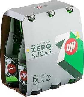 7UP Zero Carbonated Soft Drink, Glass, 6 x 245 ml