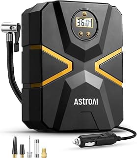 AstroAI Tyre Inflator Air Compressor 12V, Digital Car Tyre Pump 150 PSI, Preset Tyre Pressure & Auto Shutoff, Electric Air Pump for Car Tyres, Bicycles, Other Inflatables