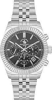 Santa Barbara Polo & Racquet Club - Legend Men's Watch | Stainless Steel Band with Steel Case | Analog | Round Dial | Mineral Glass | Japanese Quartz | Water Resistance 50 Meters