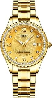 NIBOSI Women Watches Analogue Wrist Watches Watches for Women's &Girls&Miss&Ladies Rose Gold Dial Watch with Stylish Diamond Studded Watches