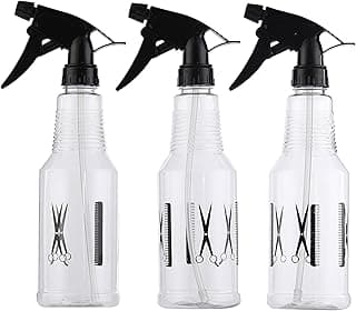 Lawazim Transparent And Black Spray Kit 500ml 3 Piece | Refillable Container for Essential Oils, Cleaning Products, or Aromatherapy | Adjustable Nozzle for Household