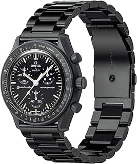 Stanchev Bands for Moonswatch Watch,Metal Strap Compatible with Omega X Swatch Moonswatch Speedmaster Etc 20mm Watch,Quickly Release Swatch Omega Moonswatch Stainless Replacement Band
