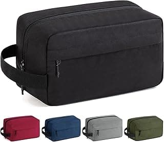 Vorspack Travel Toiletry Bag for Men - Hanging Toiletries Bag Water Resistant Travel Bag for Toiletries Accessories, Black, Medium, Classic