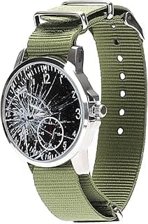 ASVP Shop Joel's Broken Watch - Green Strap - Fully Working - with 3 Stickers to Create The Fake Broken Look - Perfect for Cosplay