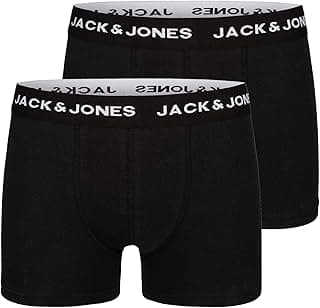JACK & JONES Men Jacjon Trunks 2 Pack Noos Underwear, In Black, Size: Large