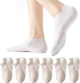 ZULY Women's Cotton Ankle Socks 6-Pack Mixed Colors - Breathable Seamless Toe Maternity Postpartum Socks with Non-Slip Cuff (Cream White, Beige, Light Purple, Silver Gray, Sky Blue, Tooth Green)