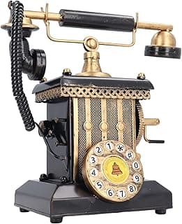 Jiawu Jiawu Antique Telephone Resin Model Retro Phone Wall Art Decor Desktop Ornament - Vintage Decor for Coffee Shops and Bars