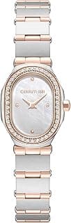 Cerruti 1881 Aosta Silver Rose Gold Plated Stainless Steel Bracelet Analog Watch for Women, 19mm