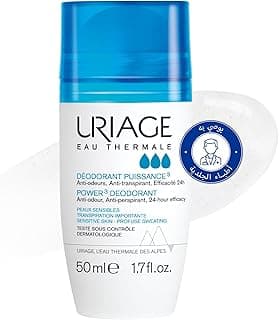 URIAGE PUISSANC Power 3 Deodorant Roll-On - Anti-Odors, Anti-Perspirant - 24H Efficacy for Profuse Sweating, Fresh Fragrance, Unisex, Dry touch, No White Marks, No Yellow Stains, Alcohol Free 50ML