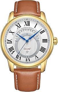 Kenneth Scott Men’s Analog Watch | 44mm - K24020, Brown, strap