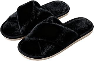 GoodTool Fluffy Winter House Suede, Fuzzy Memory Foam Slippers for Women Men, Solid Color Plush House Slippers for Women - Non-Slip Indoor Comfort