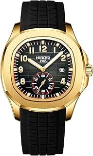 NIBOSI Men's Watches Silicone Analog Quartz Wrist Watch Men Stainless Steel Waterproof Date Business Casual Fashion Design Rubber Watches for Men