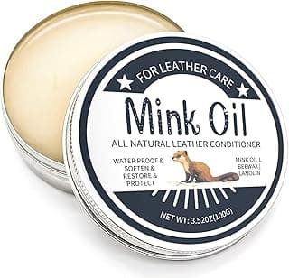 NALACAL All-Natural Leather Cream, Leather Conditioner Cleaner, 3.52 Oz Mink Oil Kit With Sponge, Waterproof Soften Brighten Restore Car Interior Shoe Boot, Saddle, Jacket, Purse, Glove, Vinyl