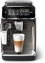 Philips Fully Automatic Coffee Machine Series 3300-6 Beverages, LatteGo, SilentBrew, Coloured Touch Display, 12 Grinder Settings, Black Chrome - EP3347/23