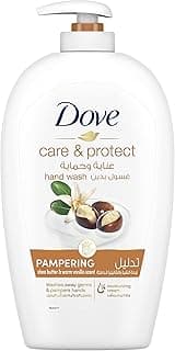 DOVE Care & Protect Pampering Hand Wash, 100% sensitive skin friendly, Shea Butter & Vanilla, With 1⁄4 moisturising cream, 500ml