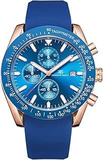 Kenneth Scott Men's LD57 Movement Watch, Chrono & Multi Function Display and Silicon Strap Strap - K23148-RSNN, Navy Blue