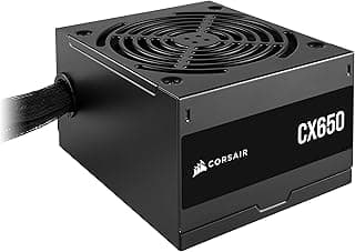 CORSAIR CX650 80 PLUS Bronze Non Modular Low-Noise ATX 650 Watt Power Supply - UK - Black