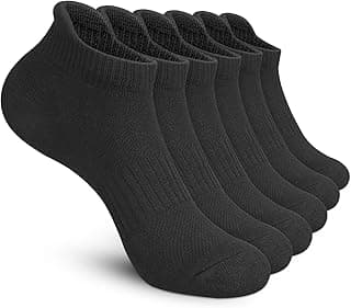 DIYANOO 3 Pairs Mens Socks,Anti-Blister Cushioned Breathable Running Cotton Socks, Athletic Ankle Sports Socks