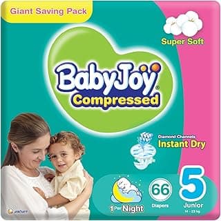 Babyjoy Diapers Compressed Diamond Pad Giant Pack 14 - 25 Kg Size 5 66 Diapers