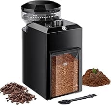 Burr Coffee Grinder Electric, Conical Coffee Grinders Electric, One-Touch Automatic, Adjustable with 28 Precise Grind Setting, Espresso Coffee Grinder, Stainless Steel, 110g Ground Coffee, Black
