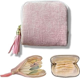 Joyzzz Joyzzz Travel Jewelry Case, Soft Velvet 5 Pockets Organizer Pouch, Light 2 Oz Washable Jewelry Bag, Portable Storage for Bangles Bracelets Earrings and Necklaces, Elegant Travel Case for Women