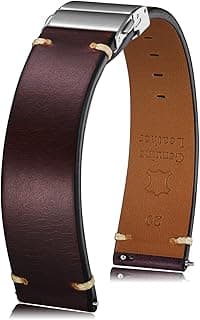 Getalia leather Watch Band Retro Oil wax Genuine Leather,18mm 19mm 20mm 21mm 22mm Quick Release Foldover Clasp Replacement Watch Straps for Men and Women