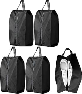 GoodTool 4 PCS Portable Nylon Travel Shoe Bags with Zipper Closure, Travel Laundry Bag, Gym and Sports Shoe Storage Bag Organizer, Organizer for Footwear Storage at Home and Outdoor Beach Trips