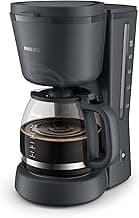 Philips Drip Coffee Maker - 1.2 Liter Capacity, Up to 10 Coffee Cups, Glass Jar, Auto Shut Off Function, Keep Warm Function, Black - HD7430/90