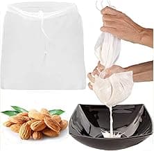 2 Pcs Pro Quality Nut Milk Bag - Big 10"X12" Commercial Grade - Reusable Almond Milk Bag & All Purpose Food Strainer - Fine Mesh Nylon Cheesecloth & Cold Brew Coffee Filter