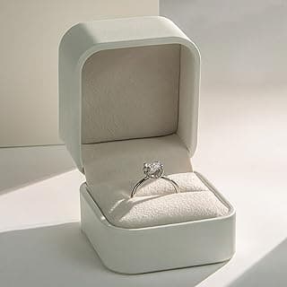 Elegant White Velvet Single Ring Box – Jewelry Display & Gift Case for Engagement, Wedding, Proposal