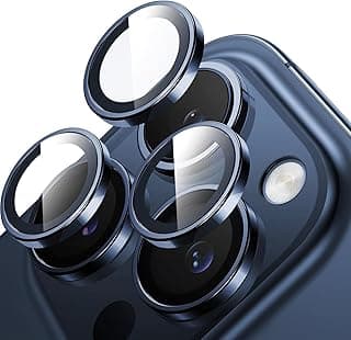Blue Titanium Camera Lens Protector Compatible for i-Phone 15 Pro 6.1 inch and 15 Pro Max 6.7 inch Camera Lens Protector,Anti Scrach HD Tempered Glass Camera Screen Protector Shockproof Cover Film