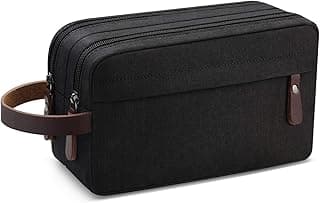 Toupons Men's Travel Toiletry Organizer Bag Water-resistant Shaving Dopp Kit Bathroom Bag (Black Water-resistant)