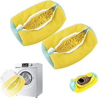 DIWANSA DIWANSA Shoe Washing Bag for Washing Machine, 2 Pack Portable Shoe Care Bag Shoe Bag Washing Machine, Deep Cleaning Shoe Bag, Reusable Shoe Washing Bag for All Shoe Types and Sizes, Yellow