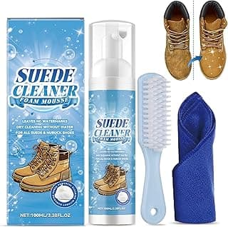 BananaHome Suede leather Shoe cleaner Kit with Soft Brush Microfiber Towel Gentle Stain Remover wash free foam powerful shoe cleaner kit suitable for leather boots knitwear canvas nubuck Sneakers