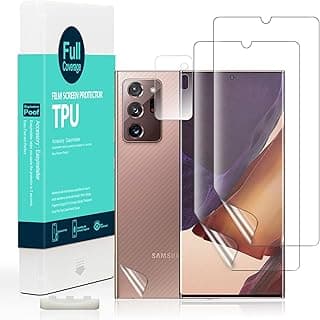 Ibywind Screen Protector For SamSung Galaxy Note 20 Ultra,with 2Pcs Flexible TPU Film,1Pc Camera Lens Protector,1Pc Backing Carbon Fiber Film [Fingerprint Reader,Easy to install]
