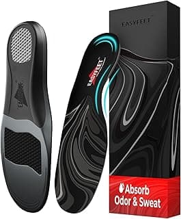 EASYFEET EASYFEET Premium Orthotic Insoles for Men Women - High Arch Support Shoe Inserts for Plantar Fasciitis Pain and Leg Fatigue - All Day Comfort with Odor Control Shock Absorption