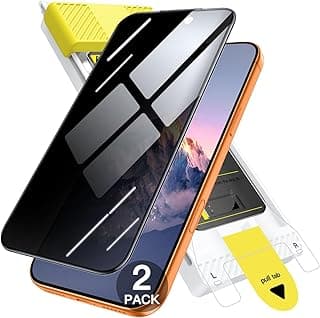 JETech Infinity Privacy Screen Protector for iPhone 17 Pro Max, 9H+ 3D Full Coverage Anti-Spy Tempered Glass with Auto-Align Installation Tool, Anti-Fingerprint, Case-Friendly, 2-Pack
