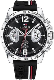 Tommy Hilfiger Men'S Black Dial Black Silicone Watch - 1791473