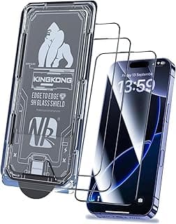 Full Coverage Screen Protector for iPhone 17 6.3-Inch, 9H Tempered Glass Film Case-Friendly, HD Clear with Installation compartment 3 Pack (iPhone 17)