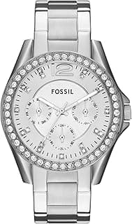 Fossil Women's Riley Stainless Steel Crystal-Accented Multifunction Quartz Watch